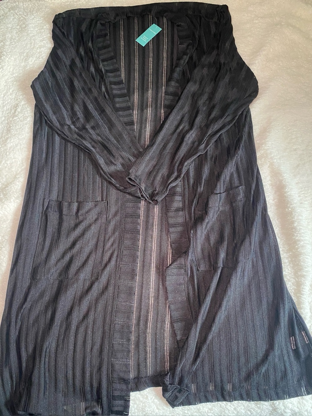 Maurices Black and Gray Striped V-Neck Sweater